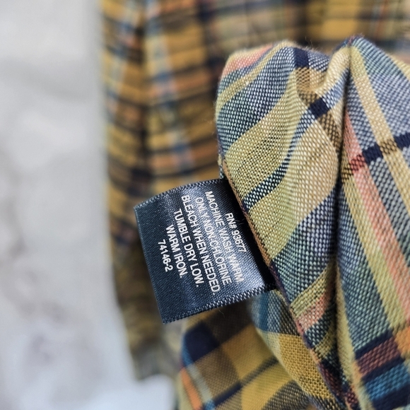 St Johns Bay Shirt Mens XL Brown Plaid Camp Mountain Tree Print Button Down - Picture 8 of 11